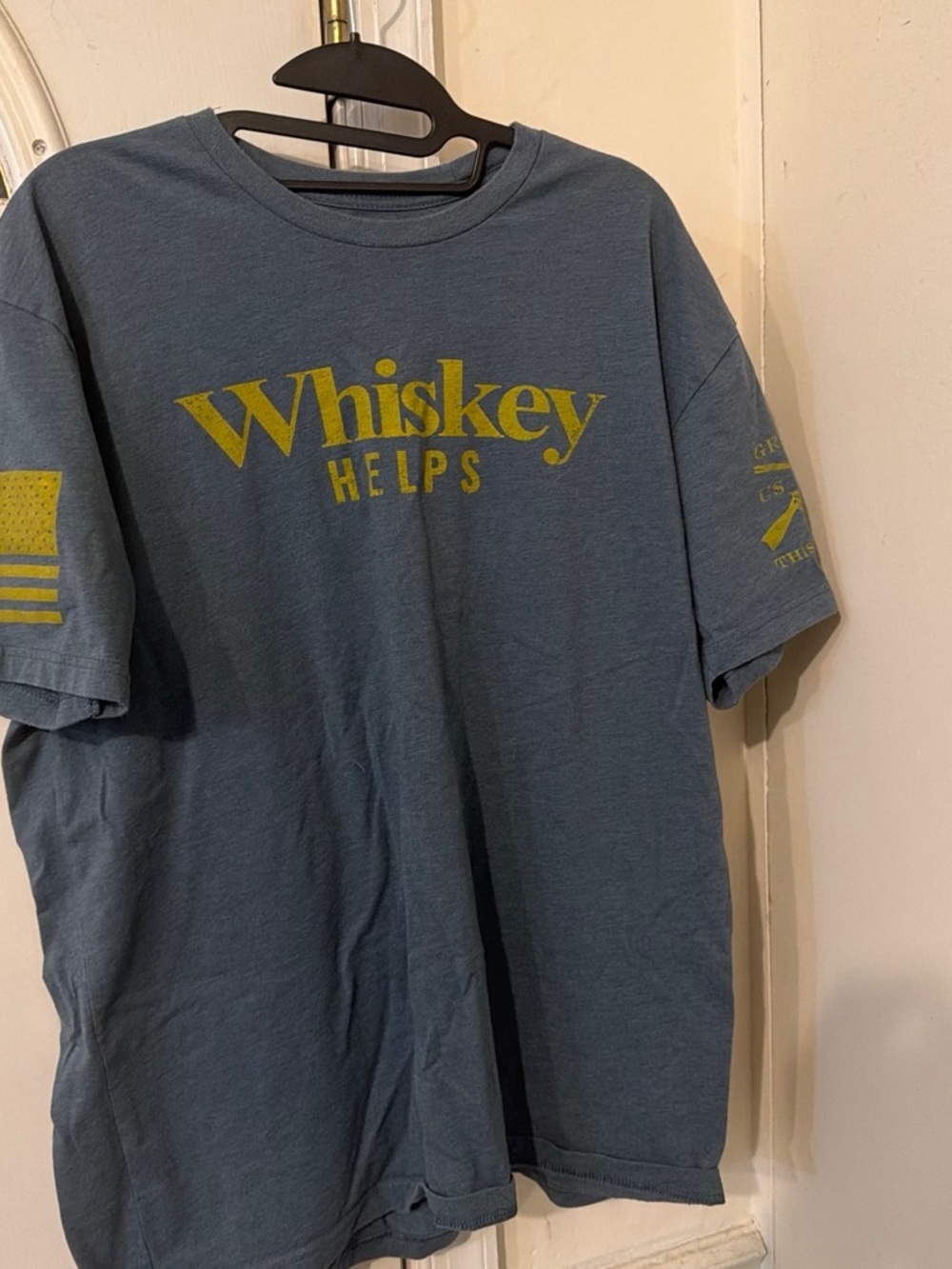 Grunt Style Blue 'Whiskey Helps' Short-Sleeve Graphic Tee